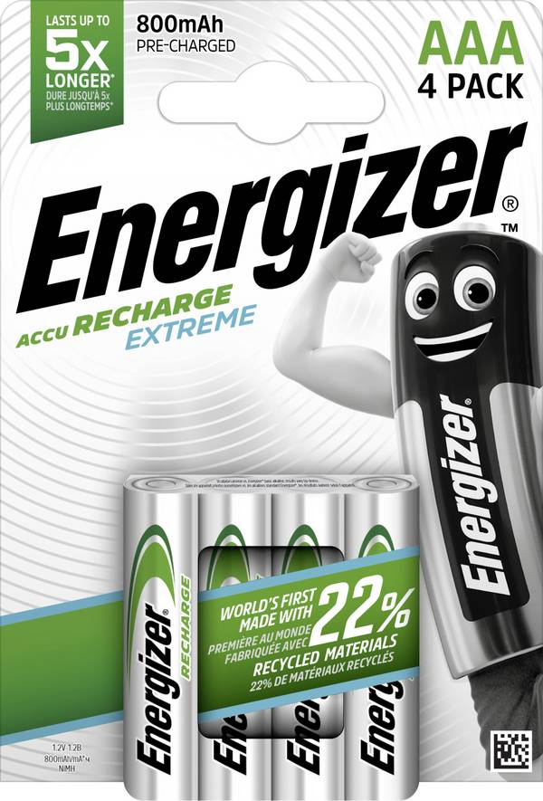 Energizer Extreme HR03 Oplaadbare AAA batterij (potlood) NiMH 800 mAh 1.2 V 4 stuk(s)