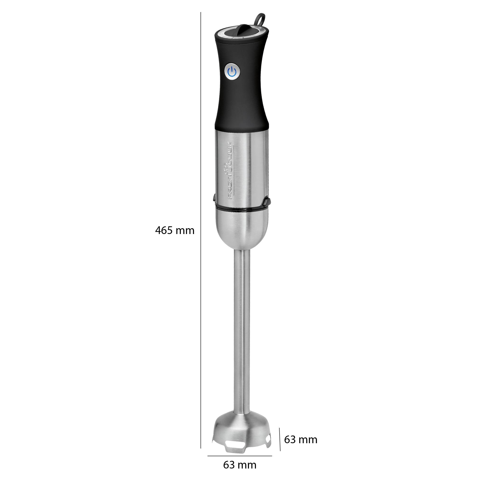 Een vrouw met een blender drinkt een gezond drankje. Tekst: 'Fit & Healthy: Ideaal voor zelfgemaakte proteïne-shakes & fitness-drankjes'. Fruit en groenten vliegen.