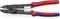 Een rode en blauwe striptang van het merk Knipex, modelnummer 97 52 240, voor het snijden en strippen van kabels.