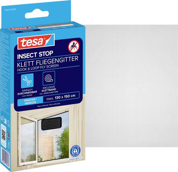 tesa STANDARD 55672-00021-03 Vliegenhor   (b x h) 1500 mm x 1300 mm Antraciet 1 stuk(s)