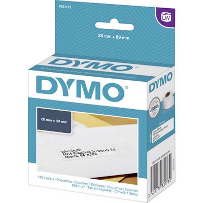DYMO Rol met etiketten  1983173 1983173 89 x 28 mm Papier Wit 130 stuk(s) Permanent hechtend Adresetiketten 
