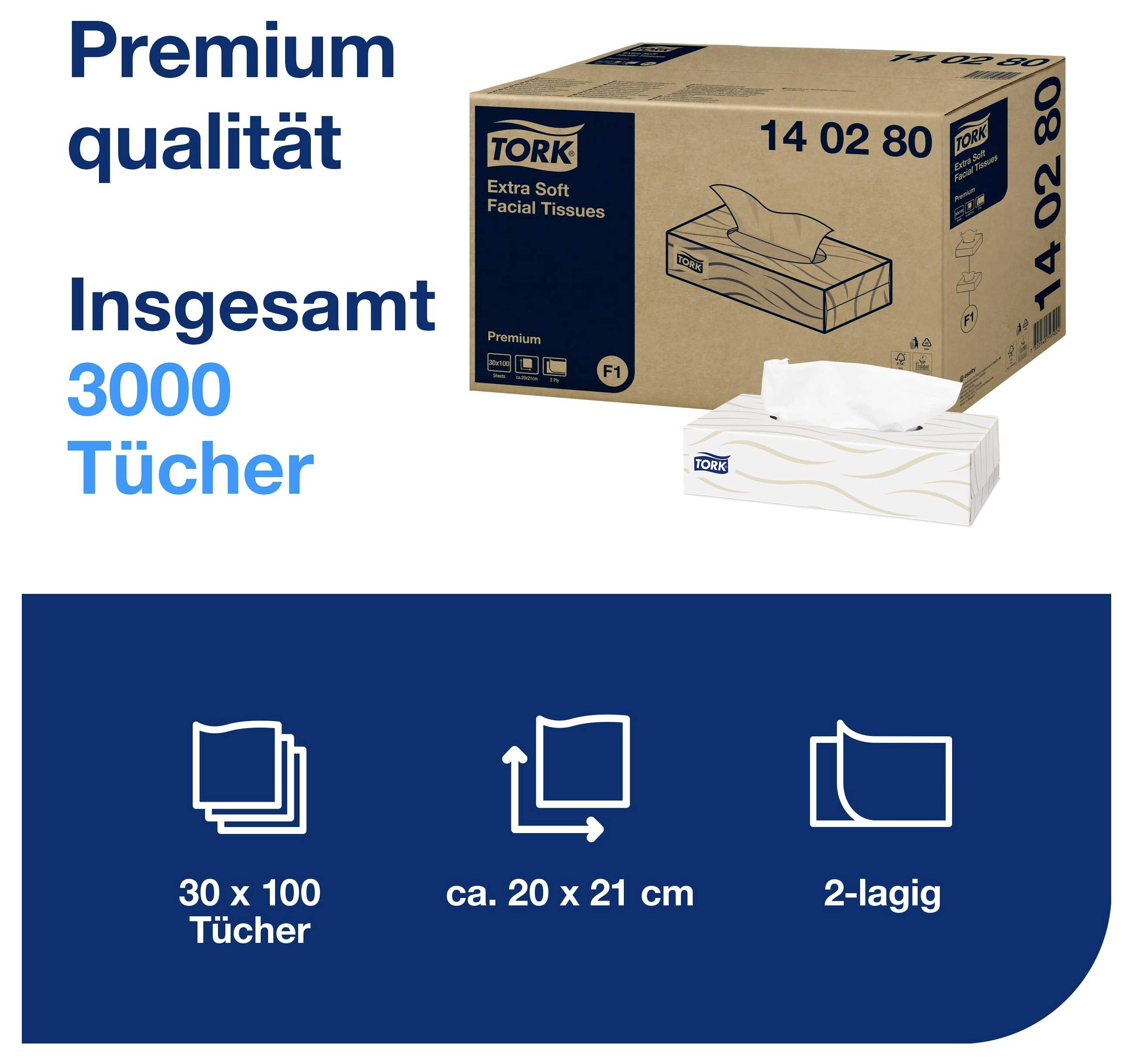 TORK 140280 Tissues Papier Kleur (specifiek) Wit 3000 stuk(s) – Foto 2 van 2