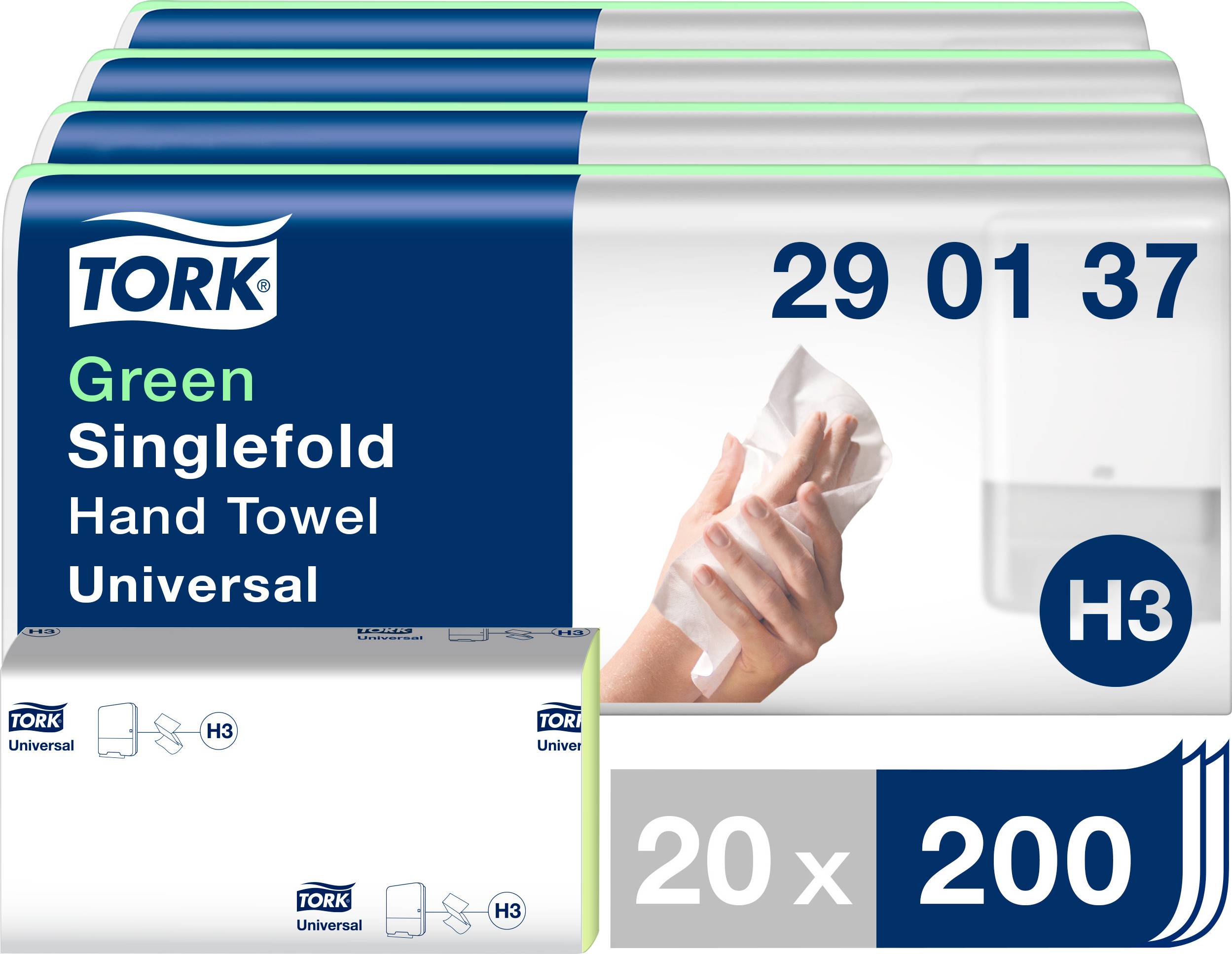 TORK 290152 Zickzack C&C Universal Papieren handdoeken (l x b) 23 cm x 24.8 cm Groen 4000 stuk(s)