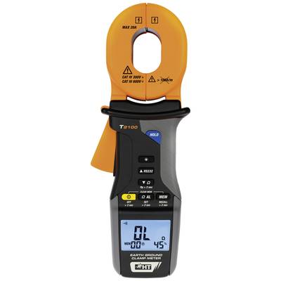 Een digitaal aardingsmeetapparaat met display en bedieningselementen, geschikt voor stroommetingen tot 20A en veiligheidscategorieën CAT IV 300V/CAT III 600V.
