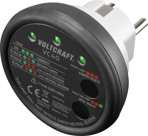 VOLTCRAFT VC40 Stopcontacttester  CAT II 300 V