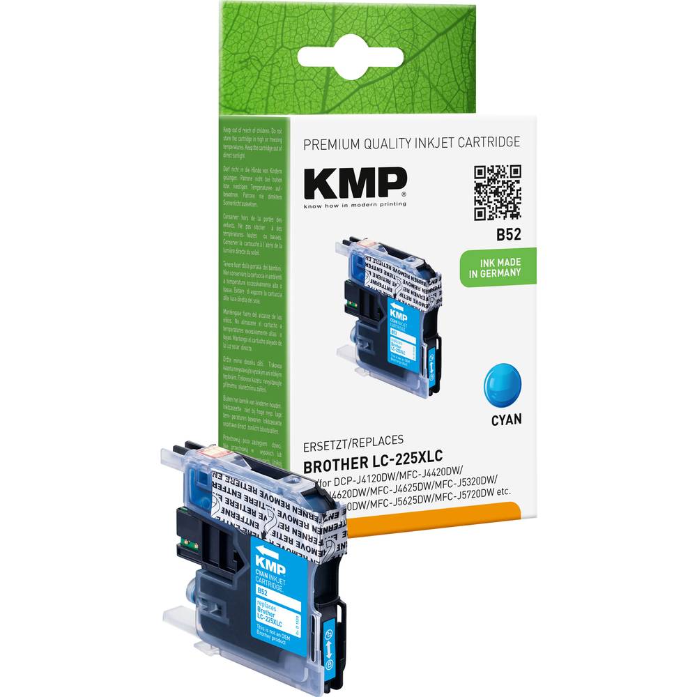 KMP Inkt vervangt Brother LC-225XLC Compatibel Cyaan B52 1530,0003