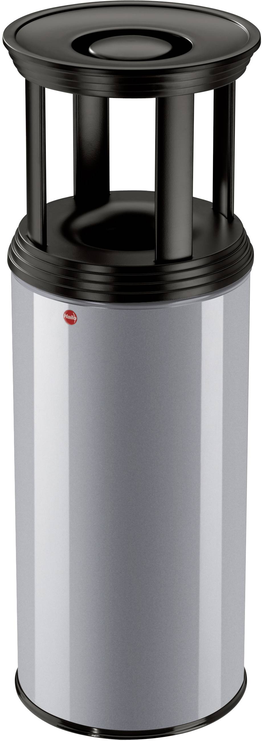 Hailo ProfiLine Combi plus XL 0950-932 Papierbak 50 l Plaatstaal Zilver, Zwart Met asbak, Vlamdovende dekselconstructie 1 stuk(s)