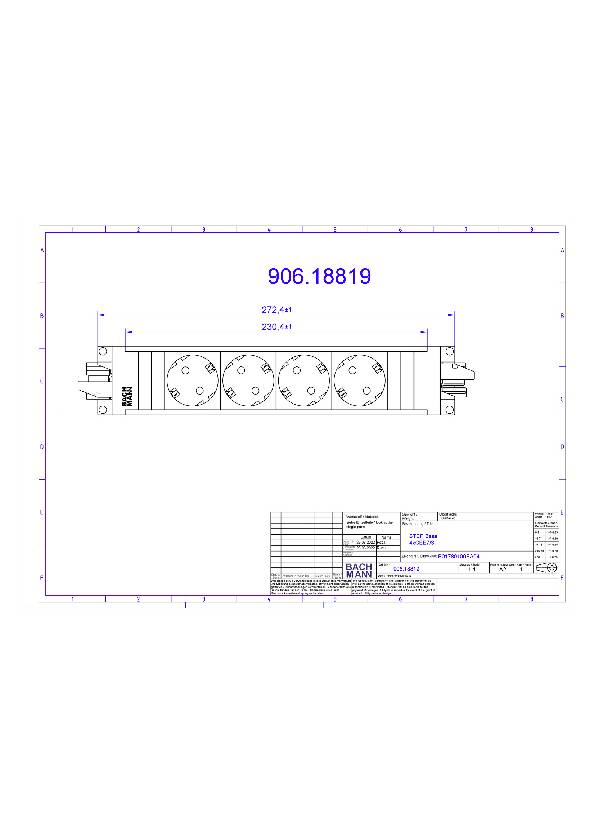 Technische tekening van een mechanische assemblage met vier afgeronde componenten. Maatvoeringen en labels geven afmetingen weer.