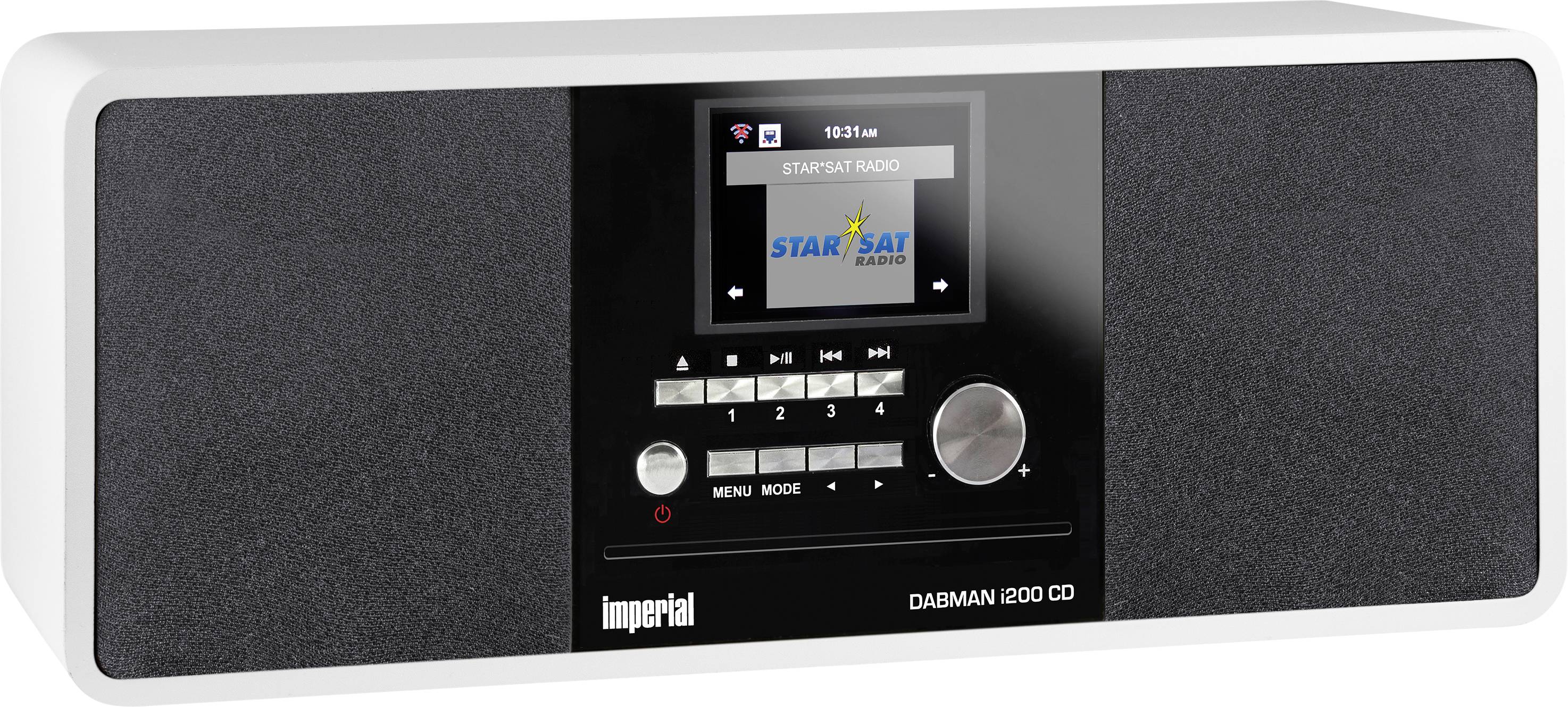 Imperial DABMAN i200CD Internetradio DAB+, VHF (FM), Internet Bluetooth, DLNA, WiFi, AUX, Internetradio Geschikt voor DLNA Wit
