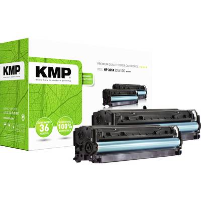 KMP H-T157D Tonercassette 2-pack vervangt HP 305X, CE410X Zwart 4900 bladzijden Compatibel Toner set van 2