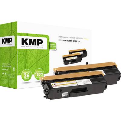 KMP Toner set van 2 vervangt Brother TN-325BK, TN325BK Compatibel Zwart 4000 bladzijden B-T38D