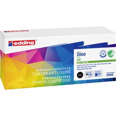 Edding Toner vervangt Canon, HP 12A (Q2612A) Compatibel Zwart 2000 bladzijden EDD-2000 18-2000-0
