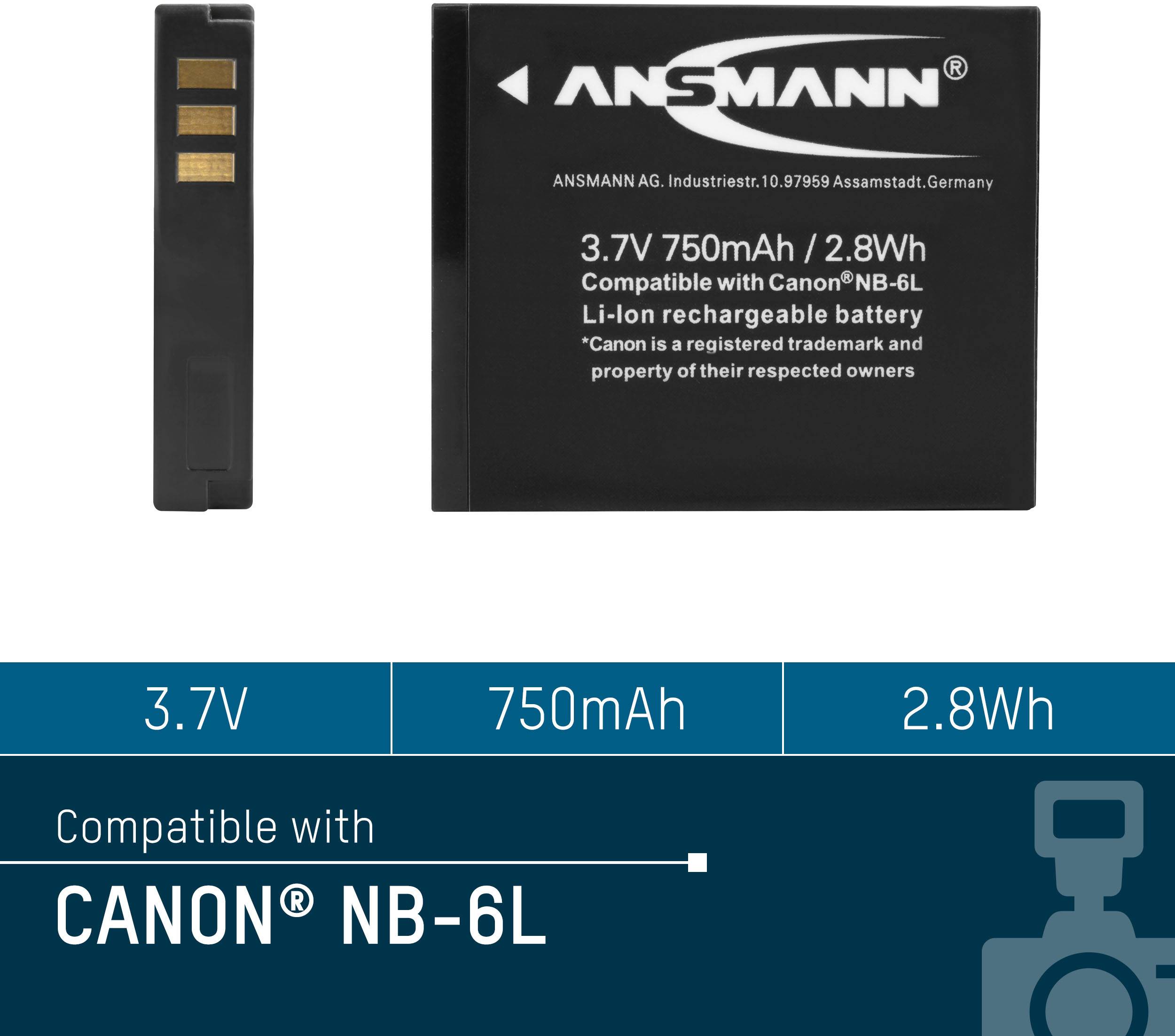 Ansmann A-Can NB 6L Camera-accu Vervangt originele accu NB-6L 3.7 V 750 mAh-4