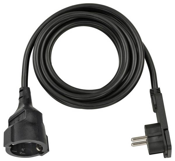Brennenstuhl 1168980030 Stroom Verlengkabel   Zwart 3.00 m H05VV-F 3G 1,5 mm²