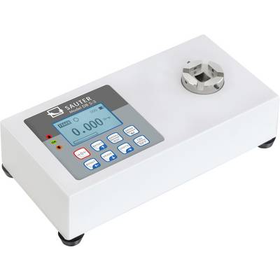 Een digitale draaimomenttester met display toont '0,00 Nm'. Knoppen voor START, STOP en andere functies zijn zichtbaar.