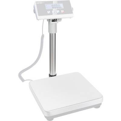 Elektronische weegschaal met digitaal display, gemonteerd op een metalen standaard. Geschikt voor nauwkeurige gewichtsmeting.