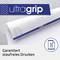 De afbeelding toont een stapel UltraGrip papier met een blauwe streep en een printsymbool. Tekst onderaan: 'Gegarandeerd stofvrij printen'.