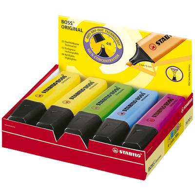 STABILO Textmarker BOSS® ORIGINAL 70/10-1 Geel, Groen, Pink, Blauw 2 mm, 5 mm 10 stuk(s)