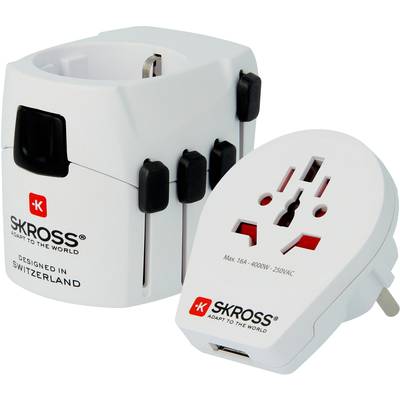 Skross 1302535 Reisstekker  PRO World & USB