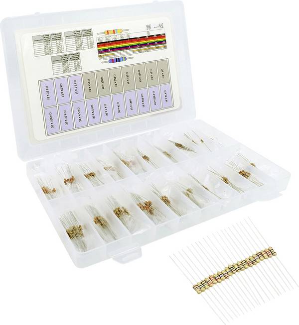 TRU COMPONENTS 418706 Koolfilmweerstand assortiment Axiaal bedraad 5 % 390 onderdelen