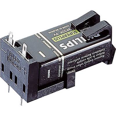 Philips elektronisch onderdeel, zwart, met aansluitpennen en opschrift: 'SUPPRESS' en 'ENGLAND'. Rechthoekige vorm, keramisch.
