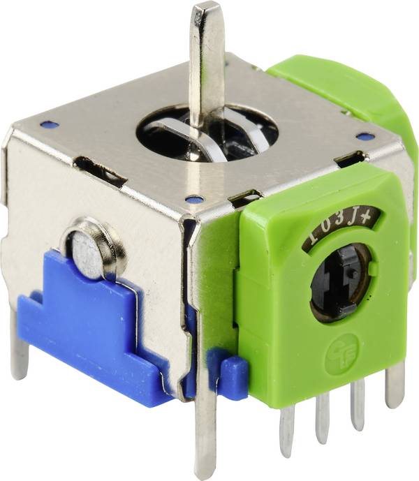 TRU COMPONENTS 98002C2 Joystick 12 V/DC Metalen hendel Soldeerpennen 1 stuk(s)