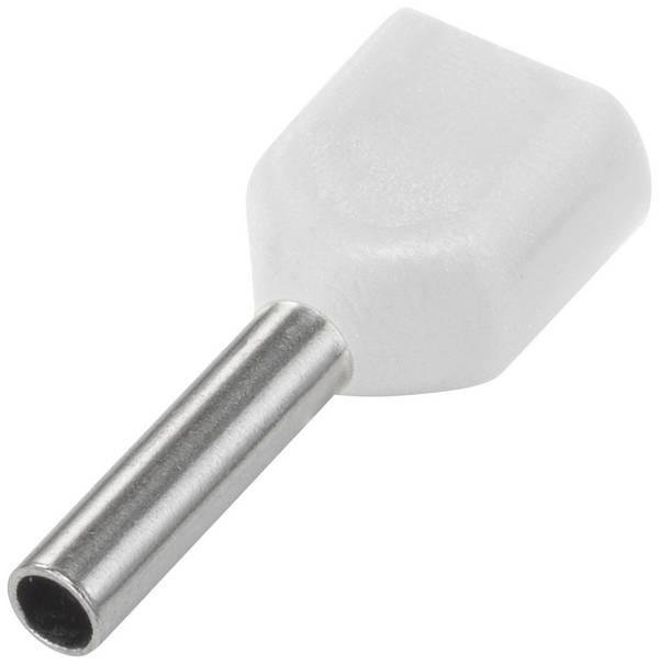 TRU COMPONENTS 1091323 Dubbele adereindhulzen 0.5 mm² Deels geïsoleerd Wit 100 stuk(s)