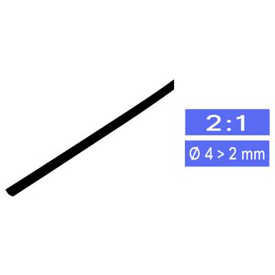 TRU COMPONENTS 1225453 Krimpkous zonder lijm Zwart 4.50 mm 2 mm Krimpverhouding:2:1 per meter-0