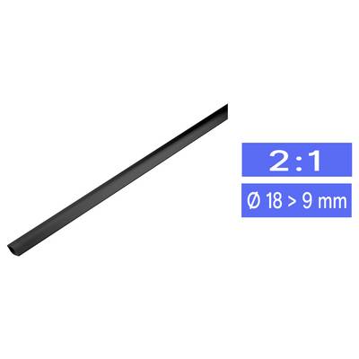 TRU COMPONENTS 1225411 Krimpkous zonder lijm Zwart 19 mm 9 mm Krimpverhouding:2:1 per meter-0