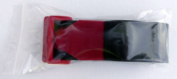 TRU COMPONENTS 690-330-Bag Klittenband Met riem Haak- en lusdeel (l x b) 600 mm x 38 mm Zwart, Rood 2 stuk(s)