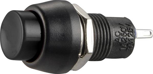 TRU COMPONENTS 1587725 TC-R13-84B-05BK Drukschakelaar 250 V/AC 1 A 1x uit/aan Continu 1 stuk(s)