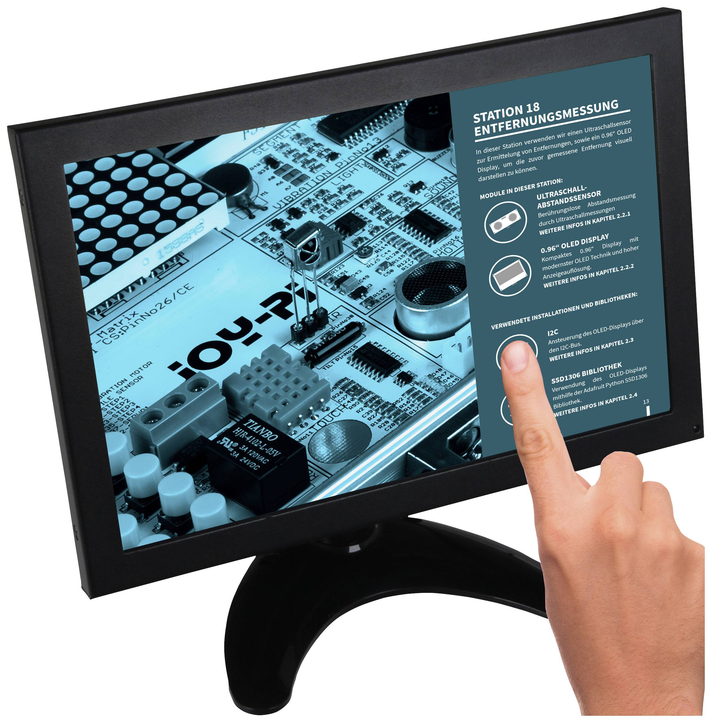 Joy-it RB-LCD10-2 Touchscreen monitor Energielabel: A (A G) 25.4 cm inch) 1280 x 800 Pixel HDMI, USB, VGA, BNC, |