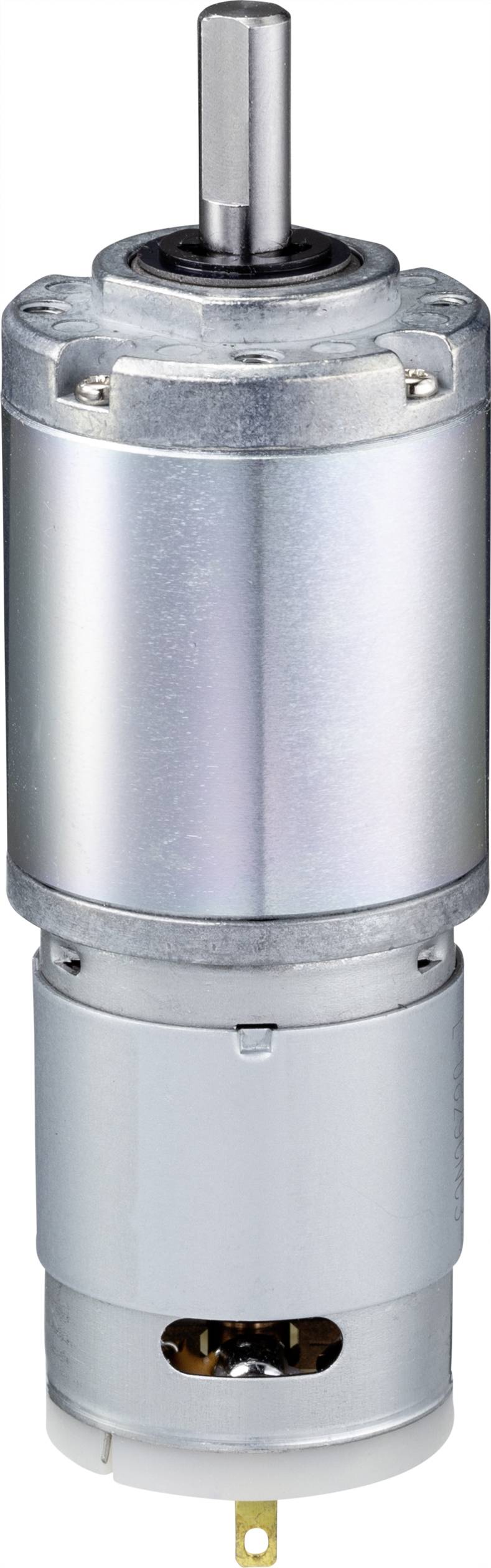 Cilindrische elektromotor met zilveren behuizing, verticaal uitelijnd, lichte glans.