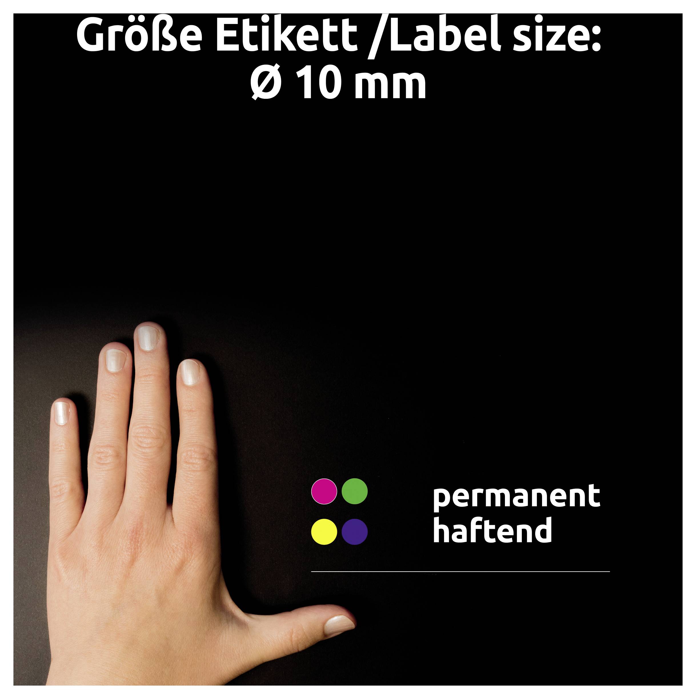 Avery-Zweckform 3852 Etiketten voor markeringspunten Ø 10 mm Geel 800 stuk(s) Permanent hechtend Papier-3