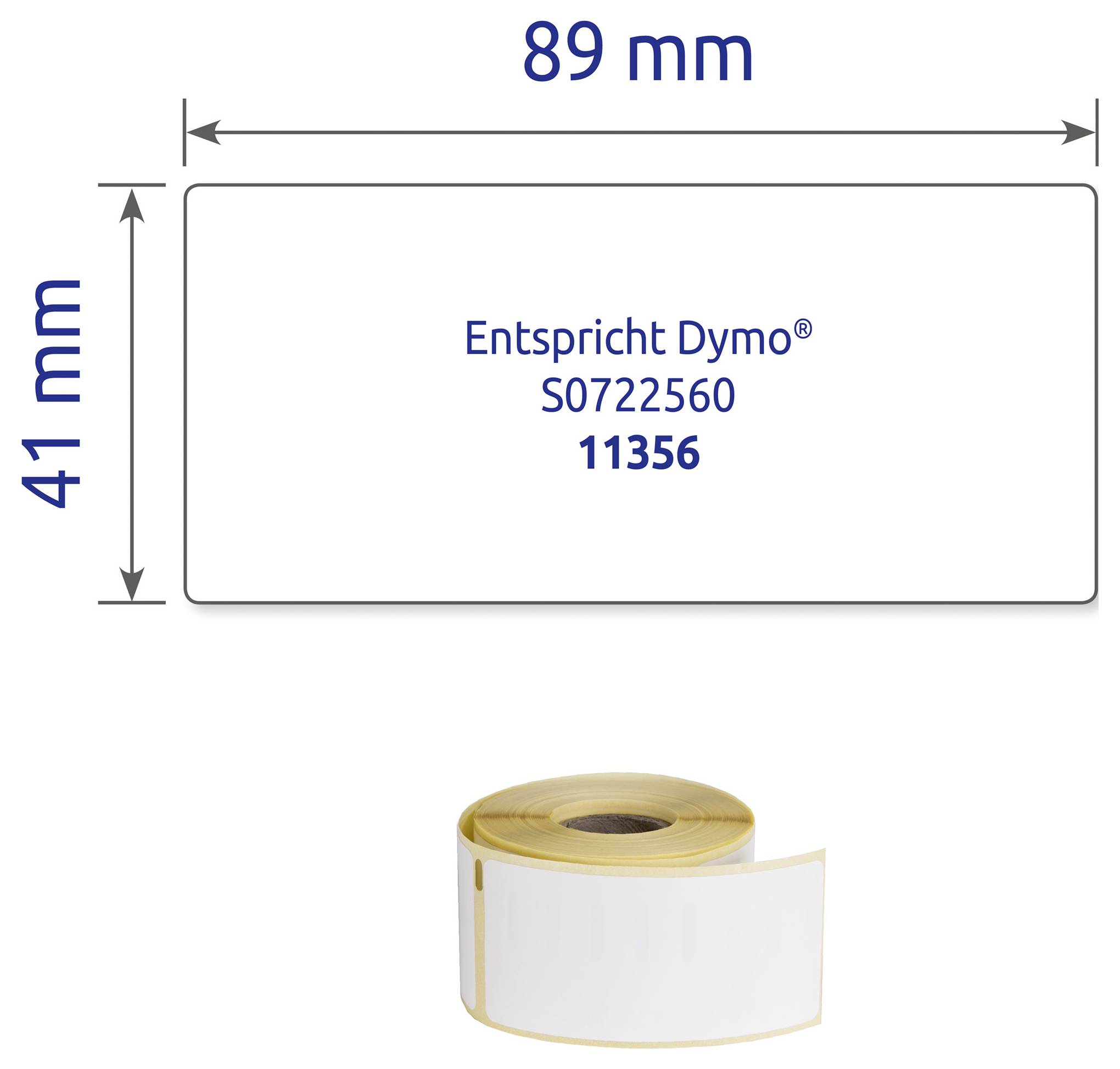 Avery-Zweckform Rol met etiketten Compatibel vervangt DYMO 11356, S0722560 41 x 89 mm Folie Wit 200 stuk(s) Weer verwijd-4