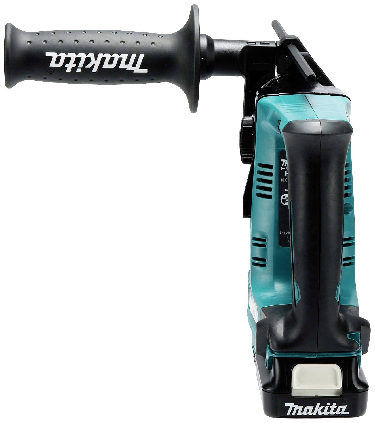 Handboormachine van Makita met twee handgrepen, een robuust ontwerp en groene kleurstelling.