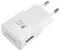 Een witte Samsung Adaptive Fast Charging stroomadapter met een USB-poort en twee-pins stekker.