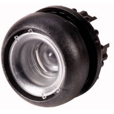 Een rond, zwart LED-module met heldere lens, geschikt voor verlichtingsoplossingen, close-up.