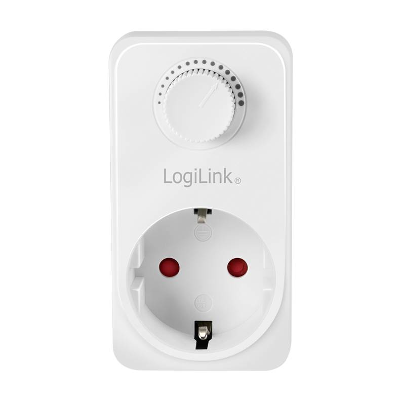 Stekkerdoos met timer en merknaam 'LogiLink', geschikt voor automatische besturing van elektrische apparaten.