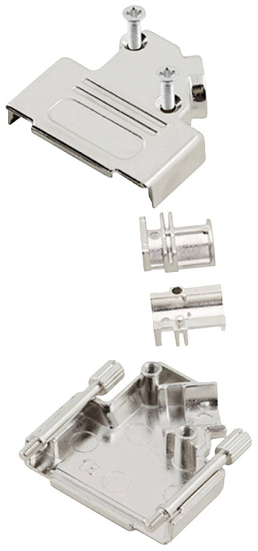 encitech D45ZK25HI-K 6560-0706-13 D-sub behuizing Aantal polen: 25 Volledig metaal 45 ° Zilver 1 stuk(s)