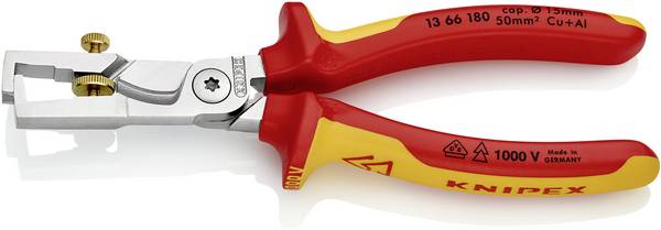 Knipex StriX 13 66 180 Kabelschaar Geschikt voor (striptechniek) Aluminium- en koperkabel, een- en meerdraads 15 mm 5 50 mm² 7