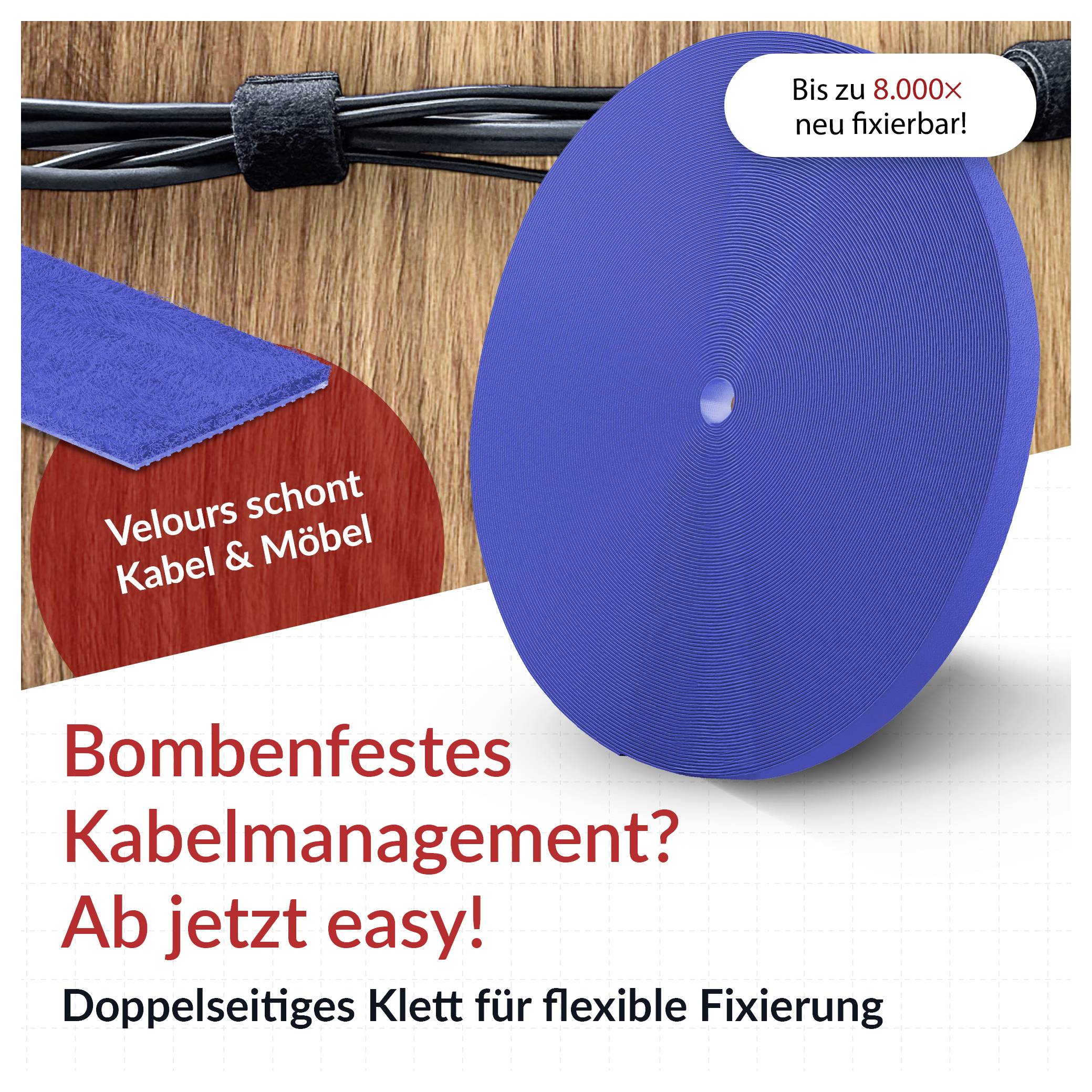 Klittenband Label the Cable PRO 1250 Blauw-3