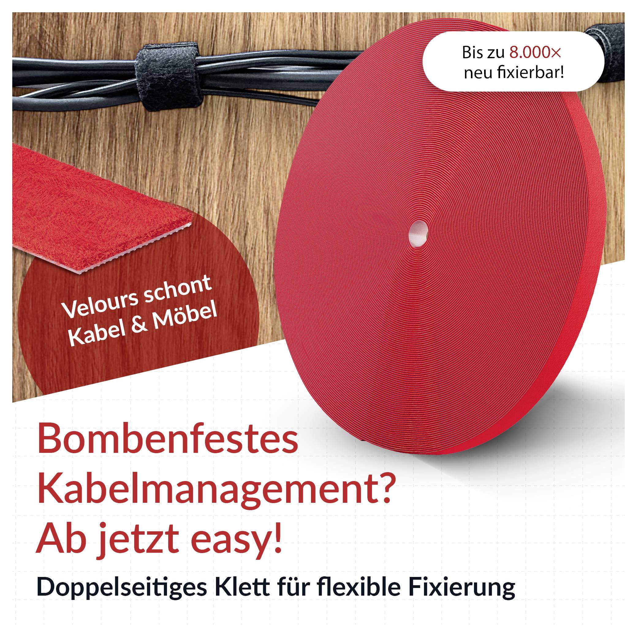 Klittenband Label the Cable PRO 1260 Rood-3