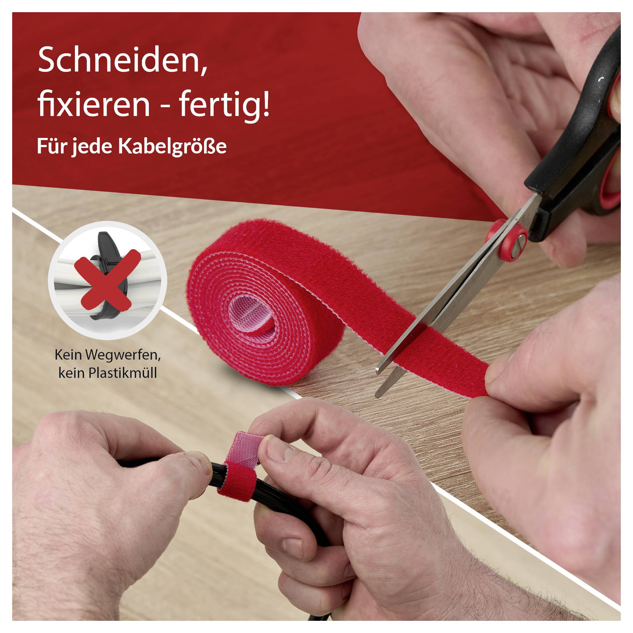 Klittenband Label the Cable PRO 1260 Rood-5