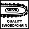 'Logo van Oregon met de tekst: Quality Sword/Chain.'