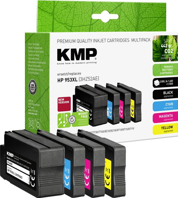 KMP Inktcartridge vervangt HP 953XL Compatibel Combipack Zwart, Cyaan, Magenta, Geel H166VX 1747,4005