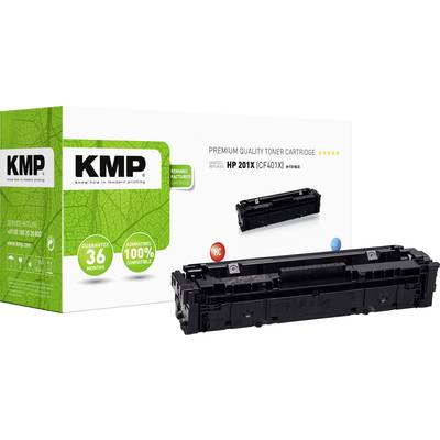 Tonercartridge KMP, compatibel met HP 201X (CF401X), vóór verpakking met 'Premium Quality Toner Cartridge'. 36 maanden garantie.