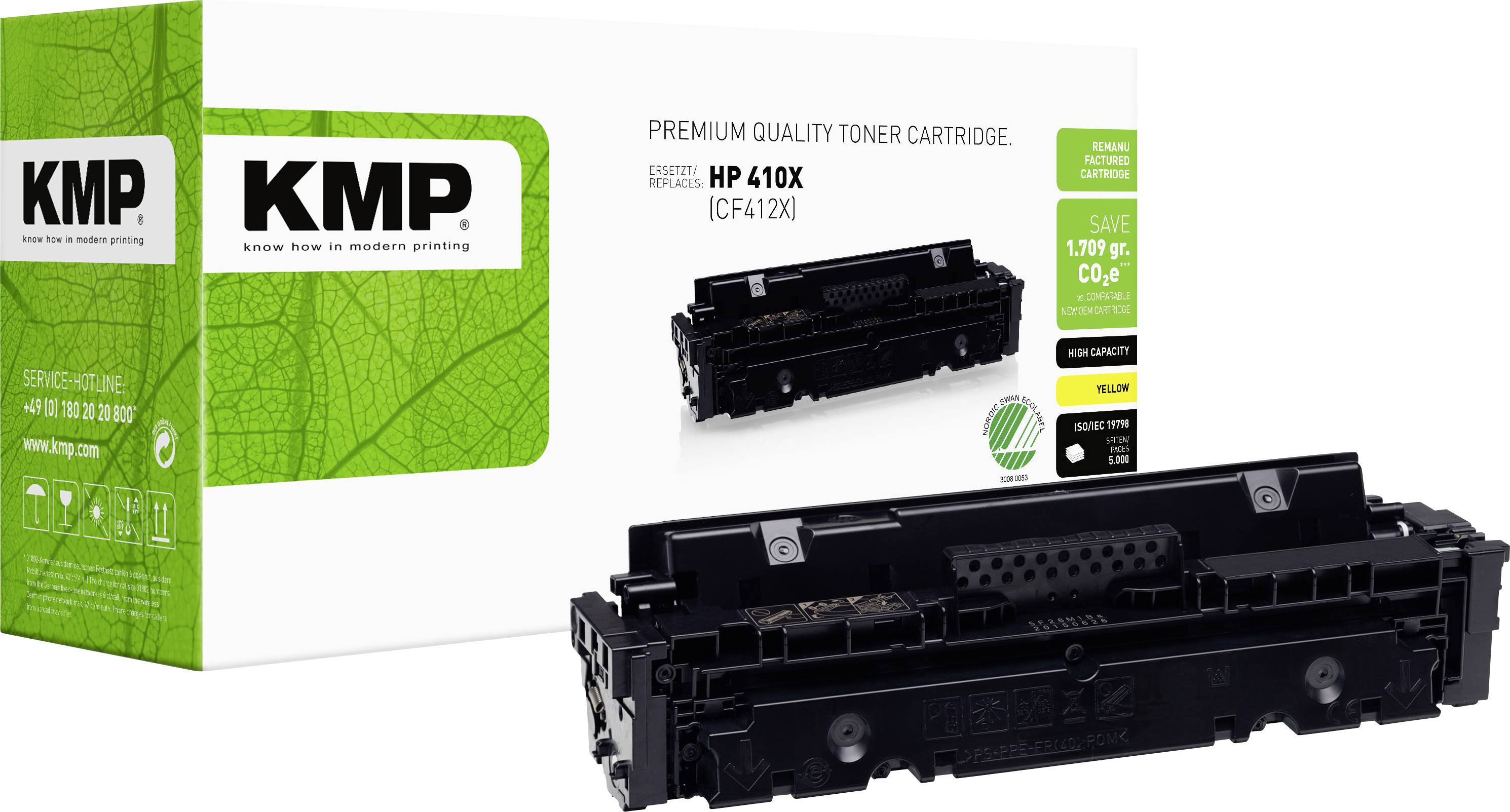 KMP Toner vervangt HP 410X, CF412X Compatibel Geel 5000 bladzijden H-T242X 2538,3009