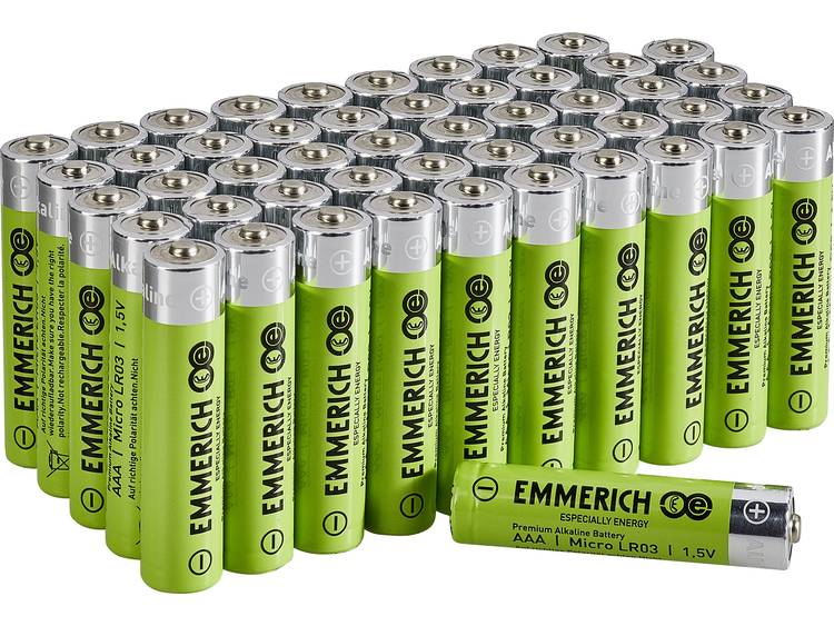 AAA batterij (potlood) Emmerich Alkaline 1.5 V 50 stuks
