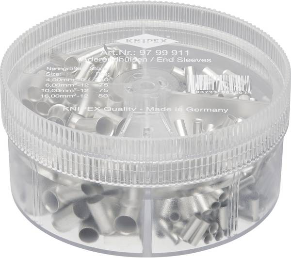 Knipex 97 99 911 Assortiment adereindhulzen 4 mm², 6 mm², 10 mm², 16 mm² Ongeïsoleerd 350 stuk(s)